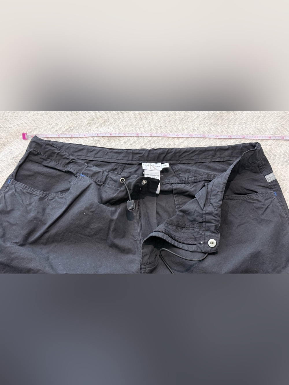 Vintage Calvin Klein Jeans Black Cargo Drawstring Waist Pants